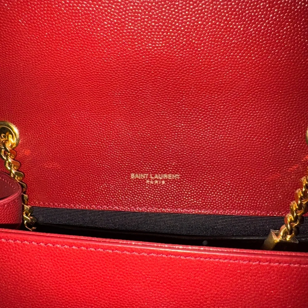 Yves Saint Laurent Burgundy Crossbody with Gold Chain - Picture 5 of 6